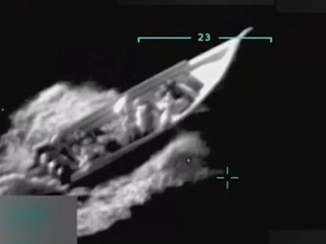 A boat allegedly carrying drugs in the Caribbean